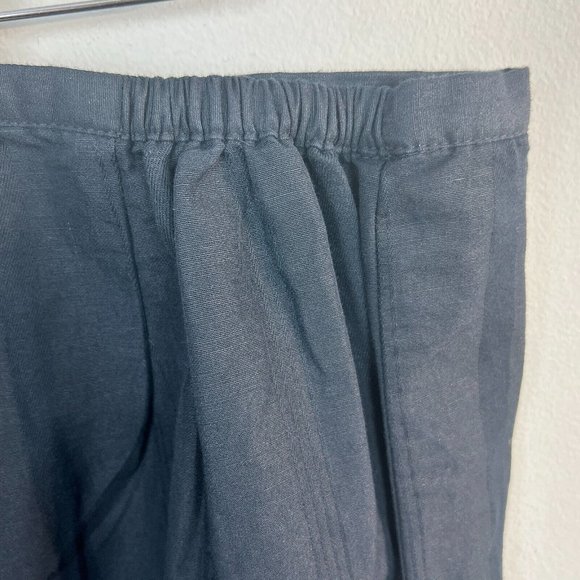Anna‎ Maxwell Pants 3X Black Linen Cotton Lightweight Cropped Capri Straight - Picture 8 of 11